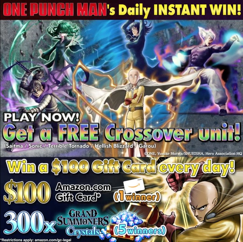 One-Punch Man retorna para GRAND SUMMONERS em uma colaboração avançada 1 One-Punch Man retorna para GRAND SUMMONERS em uma colaboração avançada 1