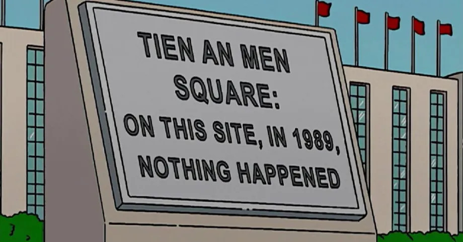 Disney Plus É Censurada Novamente Na China Agora Com Os Simpson 1 The Tienanmen Square shot