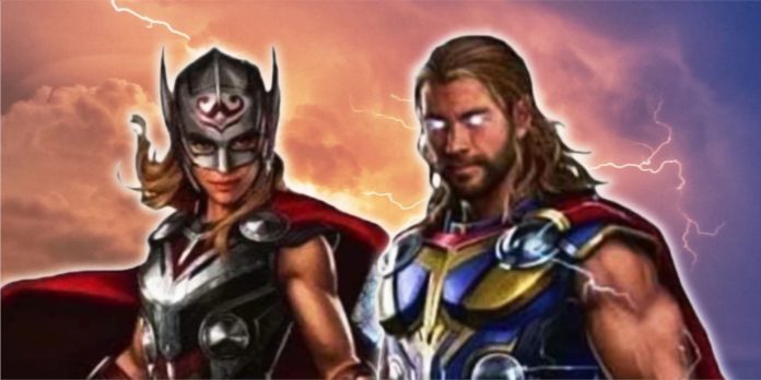 Arte Promocional de Thor 4 Vazou oferecendo uma visão clara dos novos trajes no MCU de Hemsworth e Portman Arte Promocional de Thor 4 Vazou oferecendo uma visão clara dos novos trajes no MCU de Hemsworth e Portman