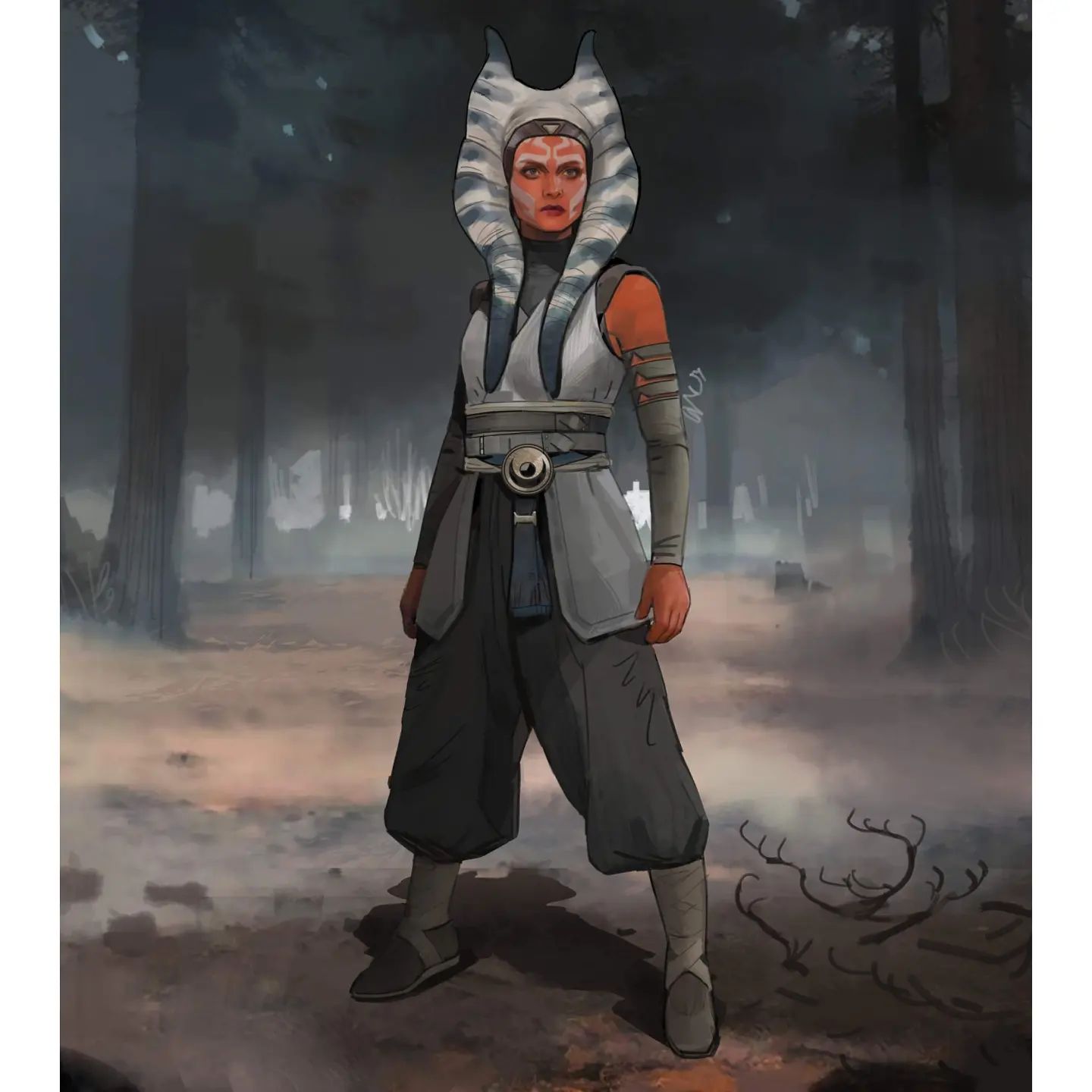 Arte conceitual da segunda temporada de Mandalorian revela o design inicial de Ahsoka Tano